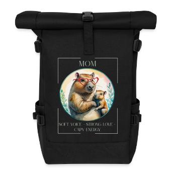 Voix douce Amour fort – Capybara Mom Energy - Sac à dos roll top - noir - Devant