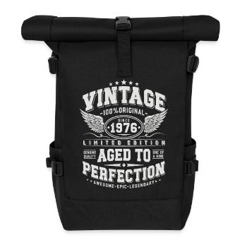 Jahrgang 1976 Vintage Retro Geburtstag Geschenk - Rolltop Rucksack - Schwarz - Vorne