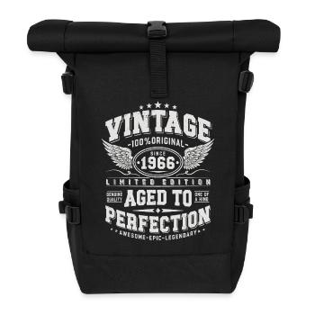 Vintage, 1966, Vintage Retro, Cadeau d’anniversaire - Sac à dos roll top - noir - Devant