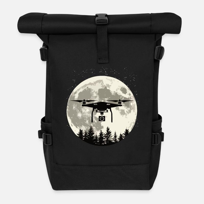 Drone Pleine Lune - Sac à dos roll top - noir