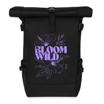 Bloom Wild Illustration botanique - Sac à dos roll top - noir - Devant