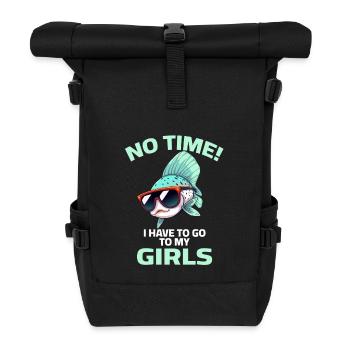 Guppy Fish Aquarium Aquarian Ornamental Fish Breeding - Roll Top Backpack - black - Front
