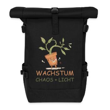 Growth equals chaos plus light - Roll Top Backpack - black - Front