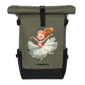 Ballerina dance in pastel pink - Roll Top Backpack - olive/black - Front