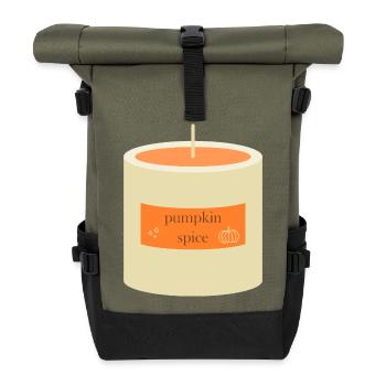Pumpkin Spice Candle  - Roll Top Backpack - olive/black - Front