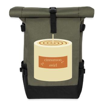 Zimt Swirl Kerze - Rolltop Rucksack - Olive/Schwarz - Vorne