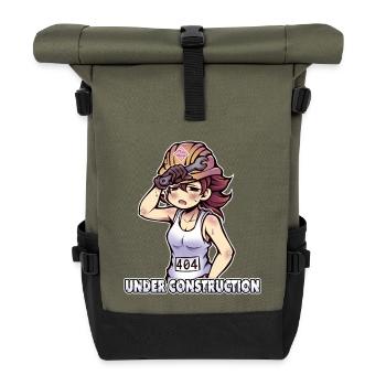 Under Construction - 404 - Roll Top Backpack - olive/black - Front