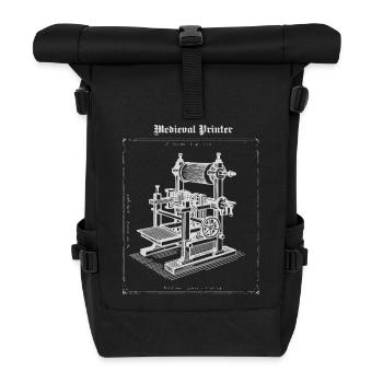 Illustration de machine d’imprimante antique - Sac à dos roll top - noir - Devant