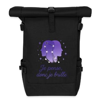 Zwillinge Sternzeichen - Astrologie - Rolltop Rucksack - Schwarz - Vorne