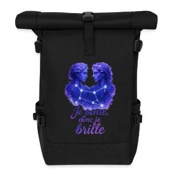 Zwillinge Sternzeichen - Astrologie - Rolltop Rucksack - Schwarz - Vorne