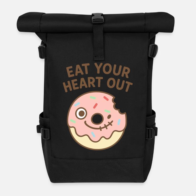 Eat Your Heart Out Donut - Sac à dos roll top - noir