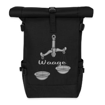 Sternzeichen Waage - Rolltop Rucksack - Schwarz - Vorne
