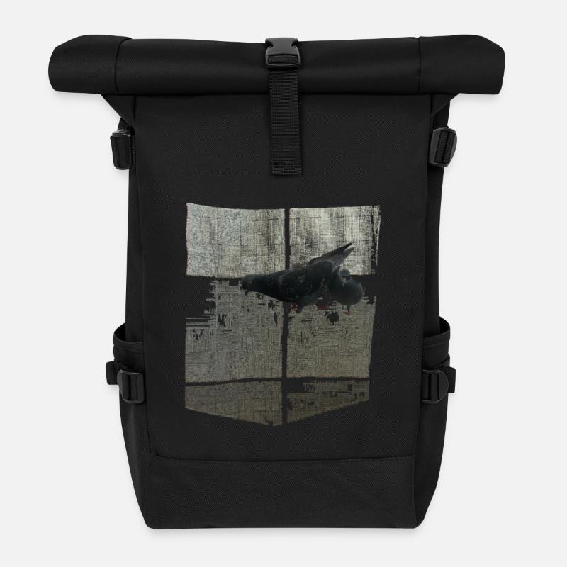 Tauben - Rolltop Rucksack - Schwarz