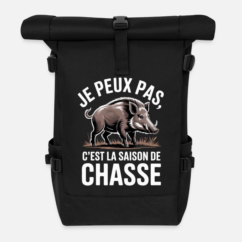 Ich kann nicht, es ist Jagdsaison - Rolltop Rucksack - Schwarz