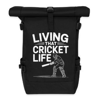 Lustiges Kricket Spruch Vintage Cricket Spiel - Rolltop Rucksack - Schwarz - Vorne