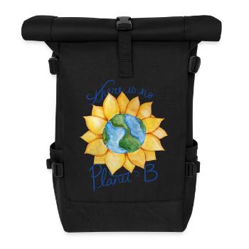 Earth Sunflower Eco Botschaft - Rolltop Rucksack - Schwarz - Vorne