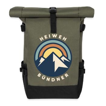 Heiweh Bündner - Rolltop Rucksack - Olive/Schwarz - Vorne