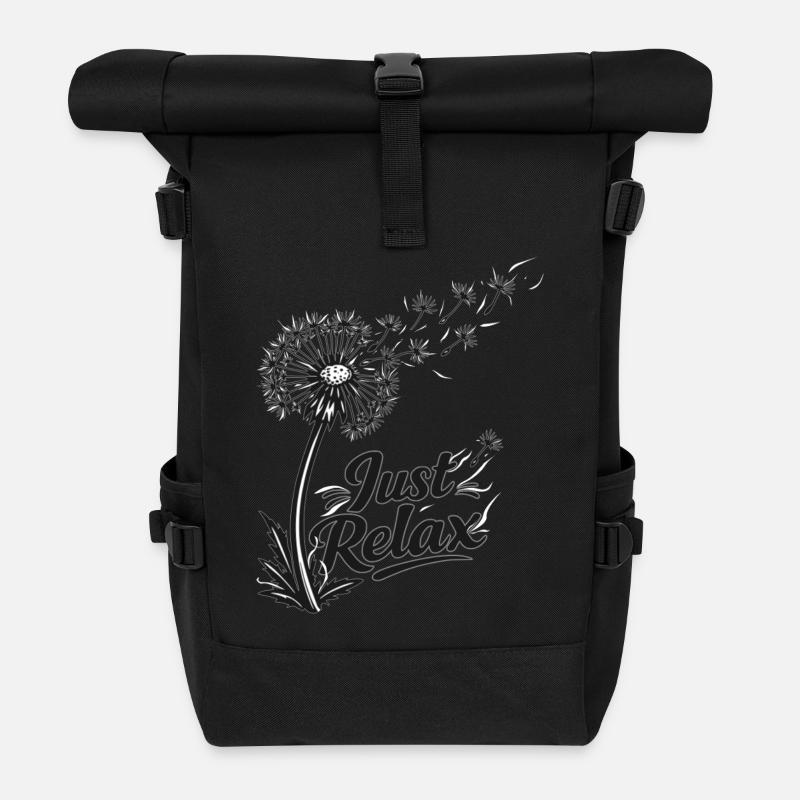Just Relax Motif – Fun Chill Design - Sac à dos roll top - noir