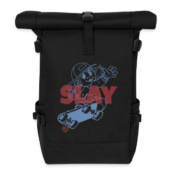 Slay Skateboard - Roll Top Backpack - black - Front