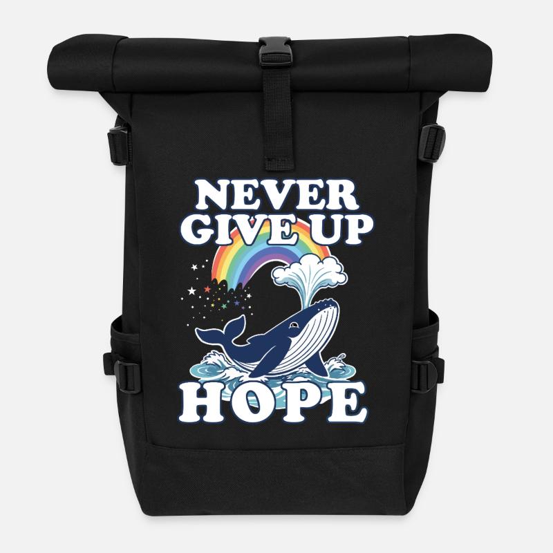 Ne jamais abandonner l’espoir - Sac à dos roll top - noir