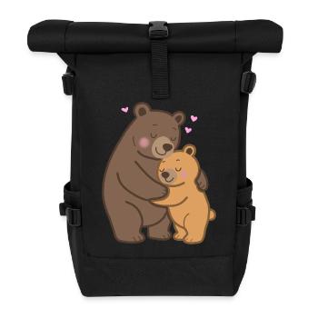Mama Bear & Baby Bear - Roll Top Backpack - black - Front