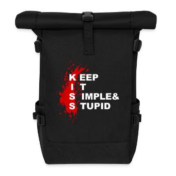KISS - Keep it simple & stupid - Roll Top Backpack - black - Front