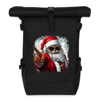 Rappeur Père Noël - Sac à dos roll top - noir - Devant