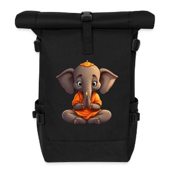 Elefant Yoga - Rolltop Rucksack - Schwarz - Vorne