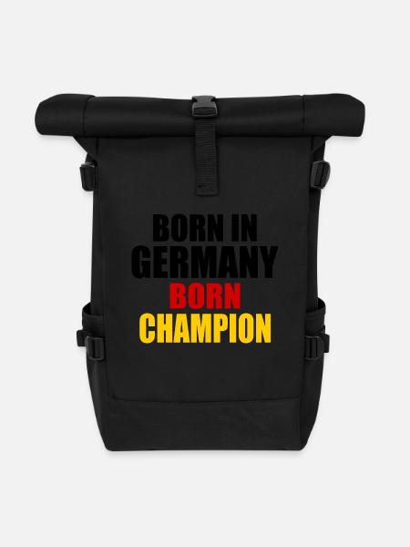 born in germany born champion - Deutschland - Rolltop Rucksack - Schwarz