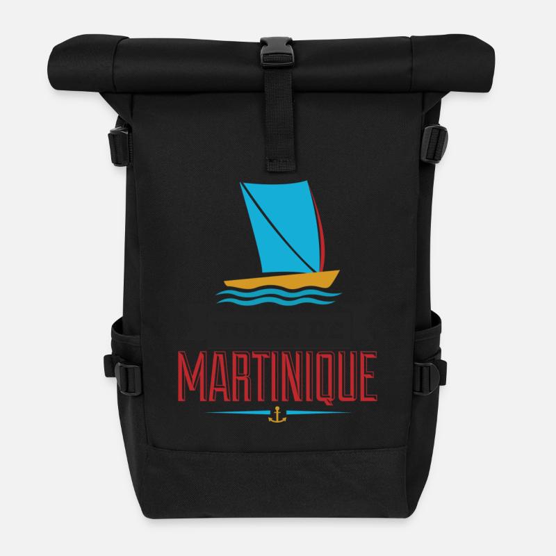 Yoles de Martinique - Sac à dos roll top - noir
