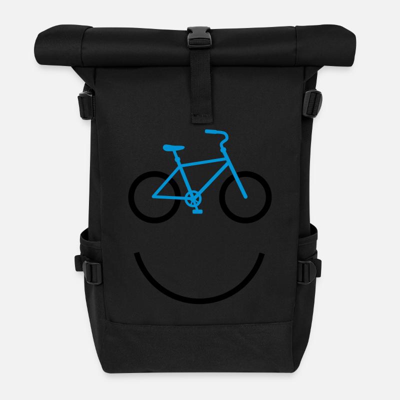 bicycle smiley - Rolltop Rucksack - Schwarz