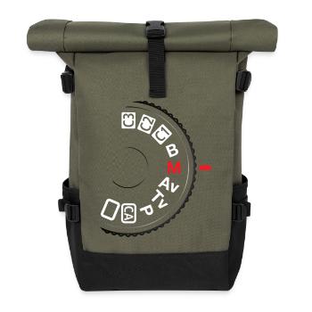 Shoot M - Roll Top Backpack - olive/black - Front