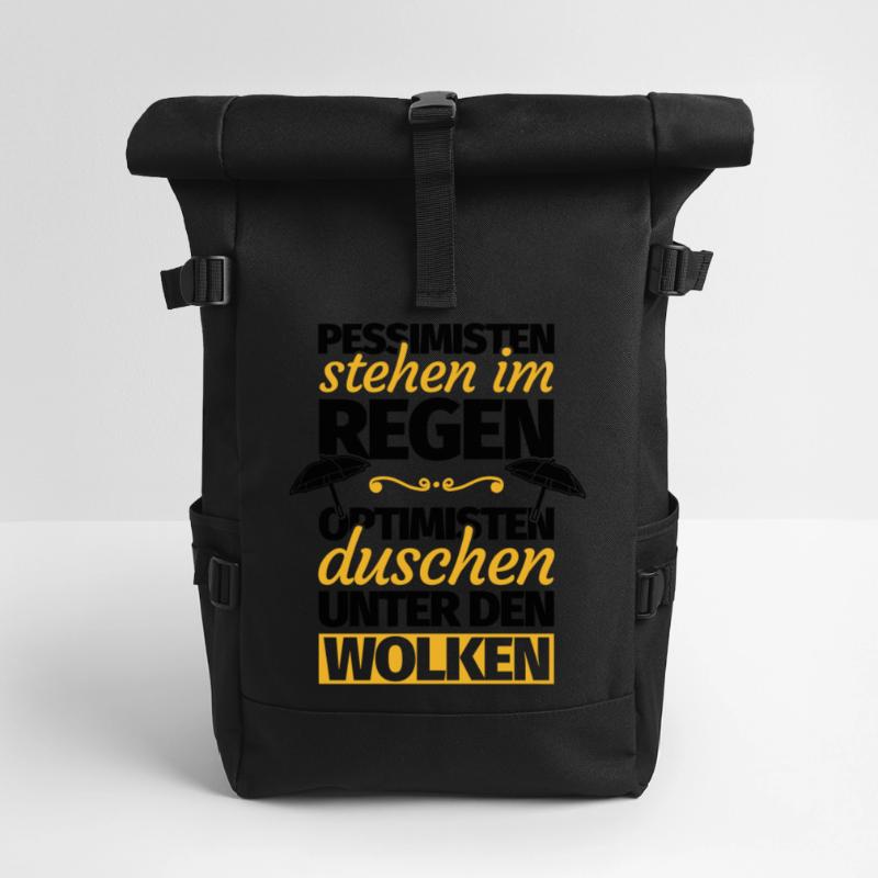 Optimist Optimismus lustiger Spruch Geschenk Rolltop Rucksack