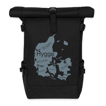 Dänemark Hygge Karte - Rolltop Rucksack - Schwarz - Vorne