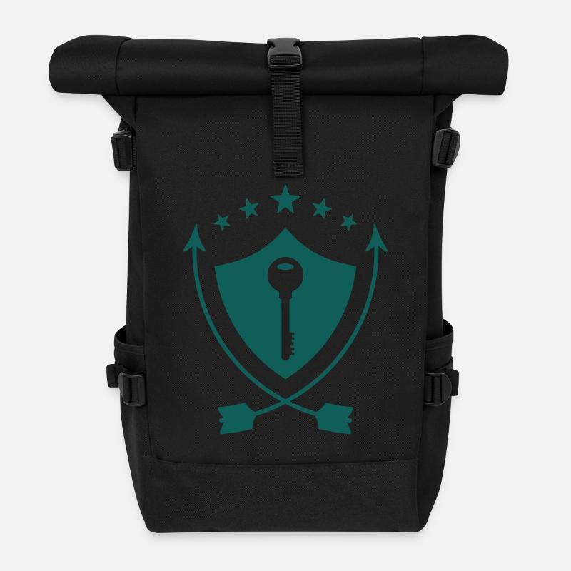 Locksmith Key Schlosser Serrurier Clé Serrure - Roll Top Backpack - black