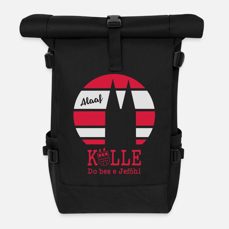 Kölle Do bes e Jeföhl - Dom Karneval Kölsch Kreis - Rolltop Rucksack - Schwarz