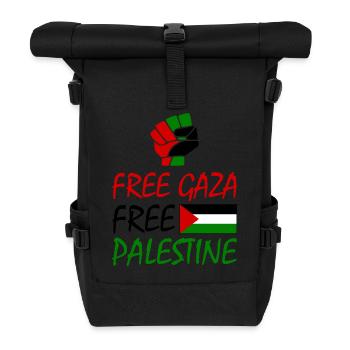 Free gaza Free palestine - Roll Top Backpack - black - Front