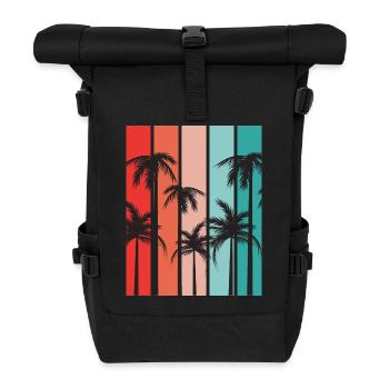 Palm Island Sommerurlaub - Rolltop Rucksack - Schwarz - Vorne