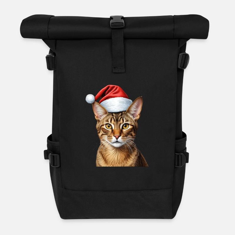 Weihnachten Abessinier Katze - Rolltop Rucksack - Schwarz