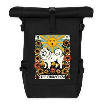 The Chow Chow Dog tarot Card - Roll Top Backpack - black - Front