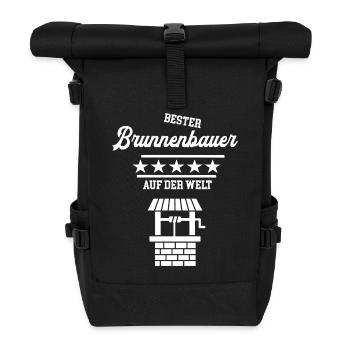 Bester Brunnenbauer Meister Chef Azubi Brunnenbau - Rolltop Rucksack - Schwarz - Vorne
