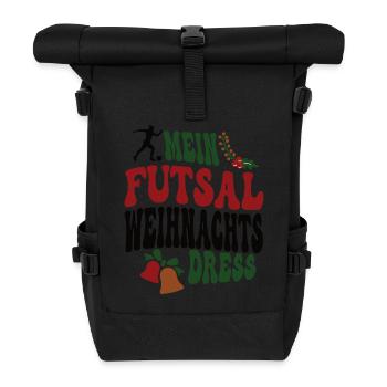 Futsalerin Weihnachten Futsal Spielerin XMAS - Rolltop Rucksack - Schwarz - Vorne