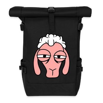 Sheep Skeptical Critical Look Face Head Cool - Roll Top Backpack - black - Front