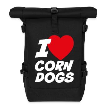 J’adore les chiens de maïs - Sac à dos roll top - noir - Devant
