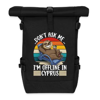 Zypern Urlaub - Rolltop Rucksack - Schwarz - Vorne