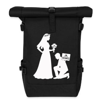 couple marié - Sac à dos roll top - noir - Devant
