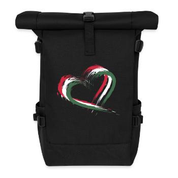 Herz Bürste Flagge Ungarns - Rolltop Rucksack - Schwarz - Vorne