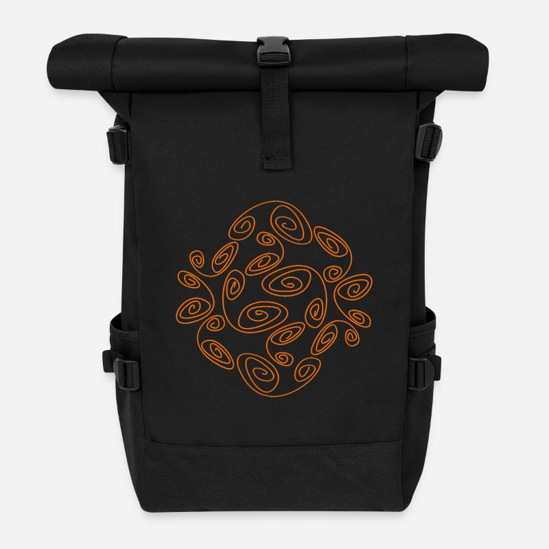 Abstraktes Design von Cean - Rolltop Rucksack - Schwarz