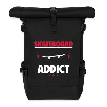 Accro au skateboard - Sac à dos roll top - noir - Devant