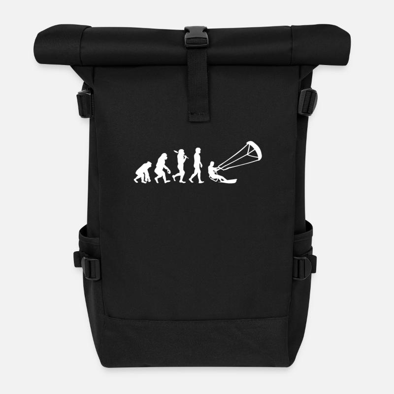 Evolution of kitesurfing - Roll Top Backpack - black